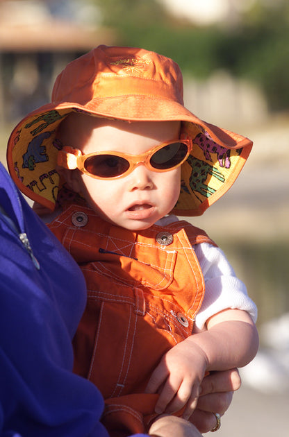 Baby BANZ wrap around sunglasses in Aqua Tide with UV protection