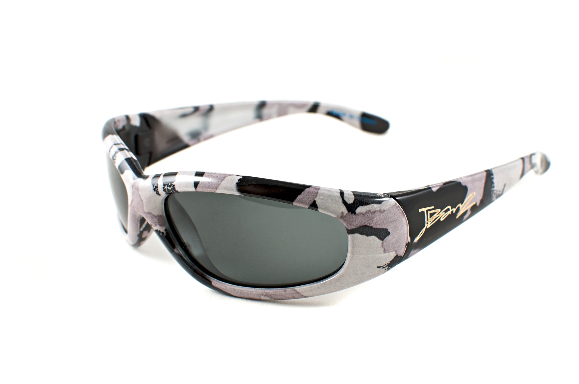 Kids Wrap Around Sunglasses - Wrap Style Patterns in camouflage; blue