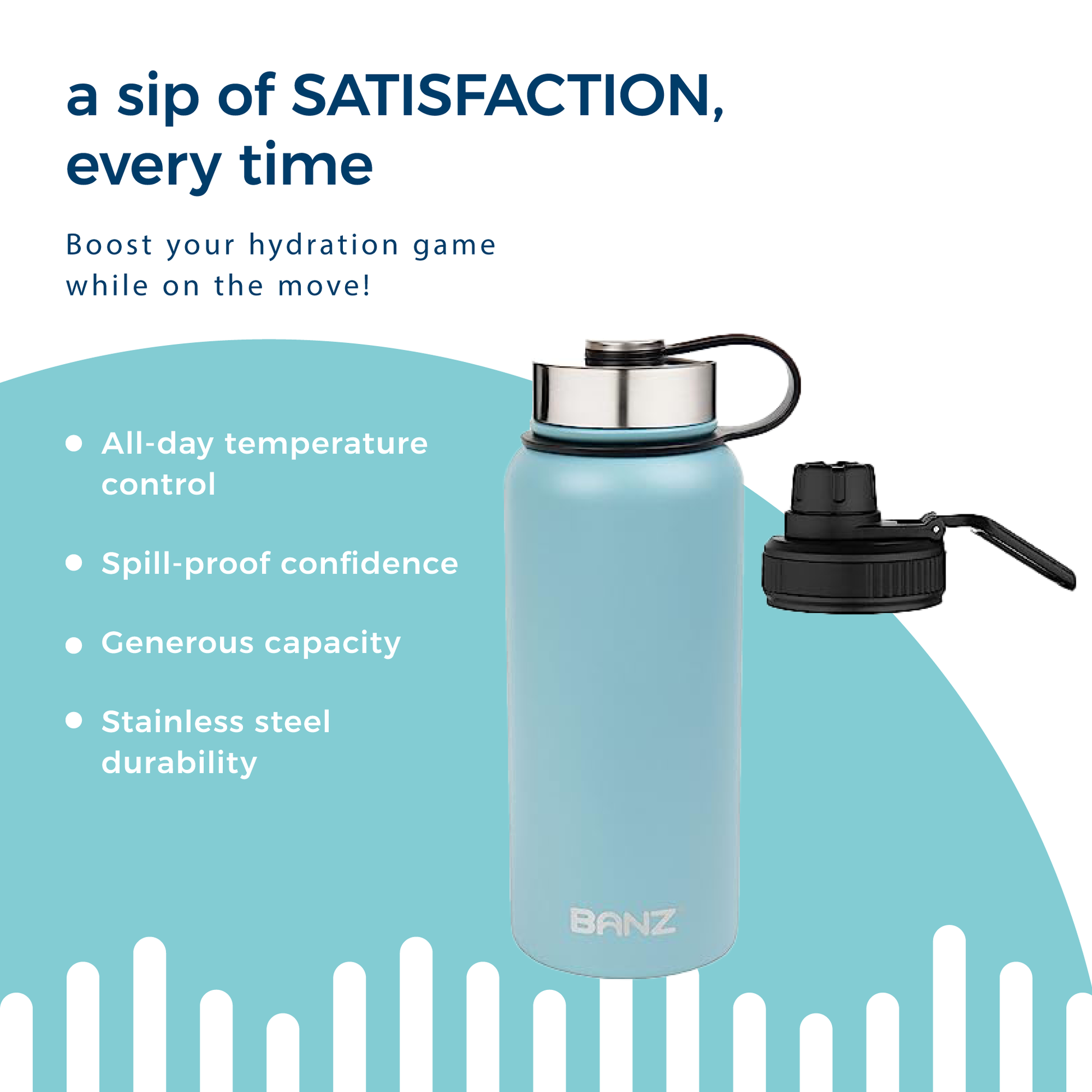 BANZ picnic and drinkware gear in navy for family outings and travel