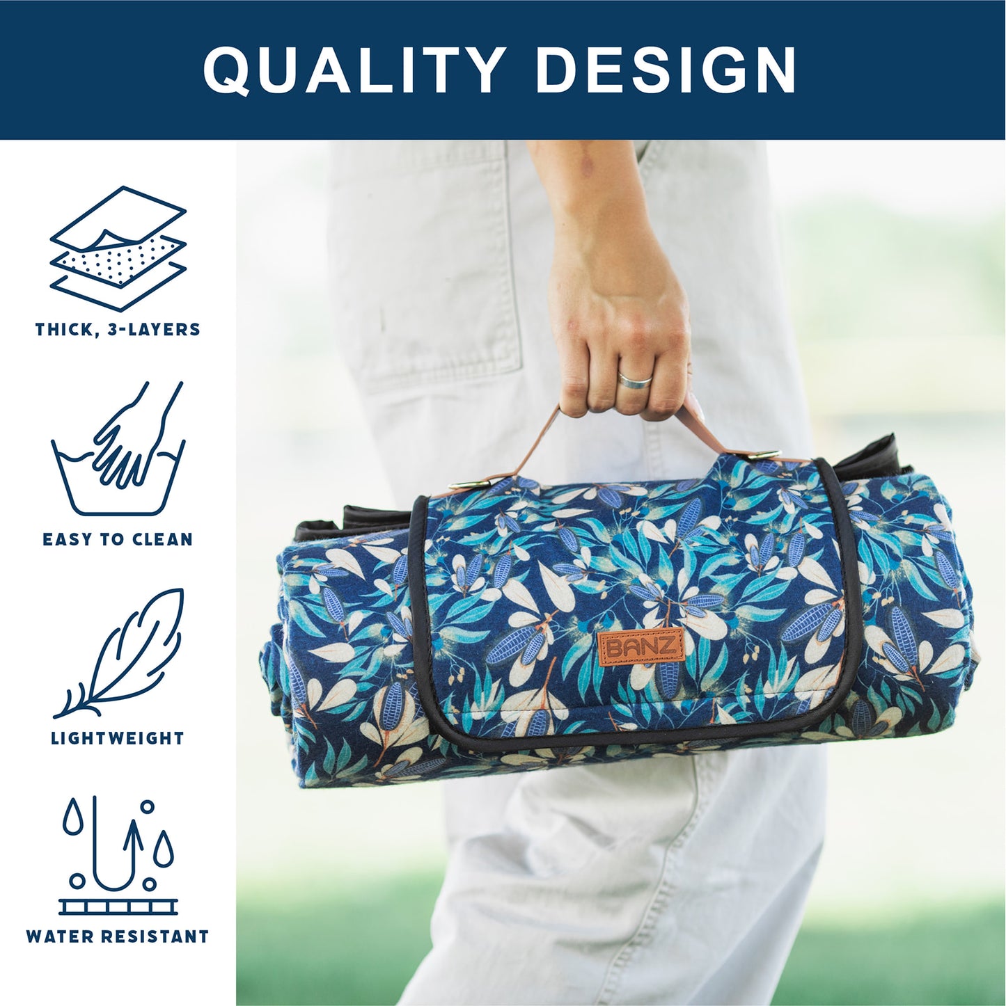 BANZ picnic and drinkware gear in jungle-green for family outings and travel