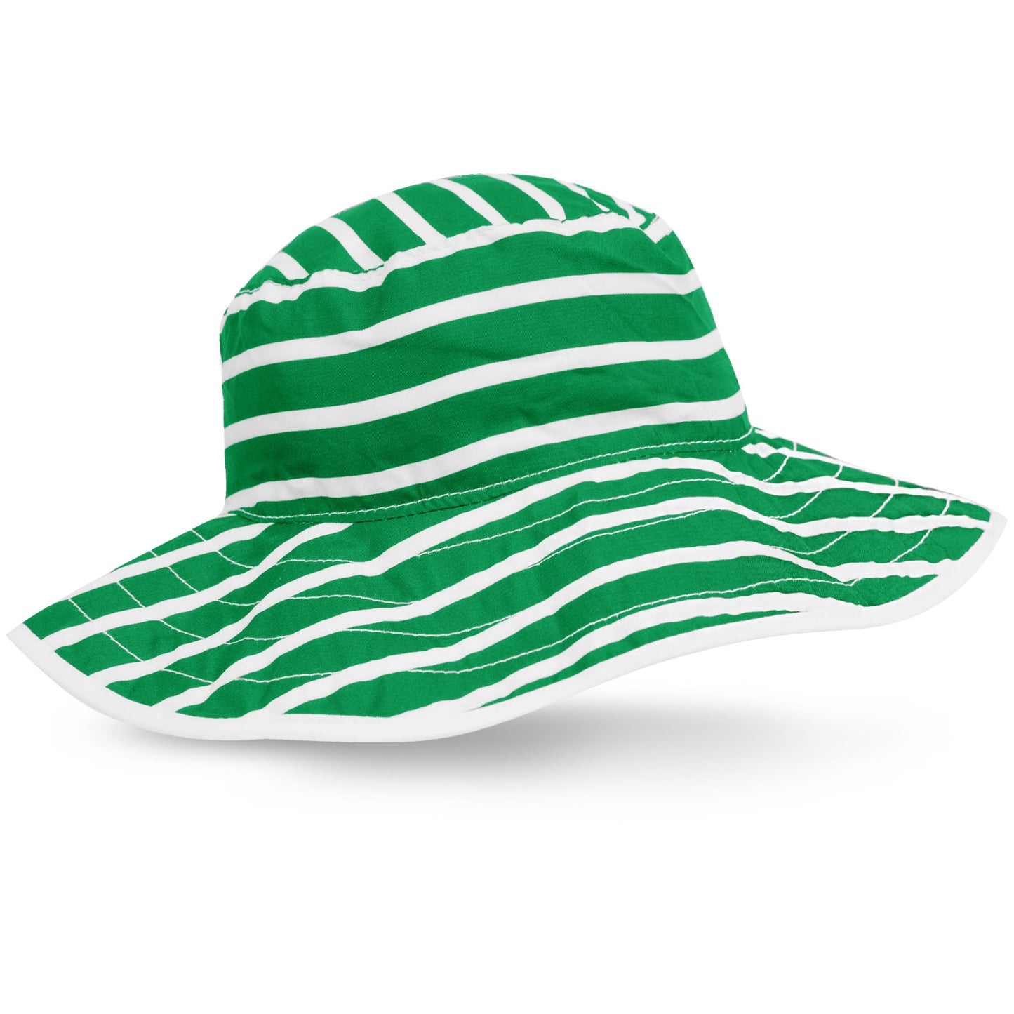Baby BANZ UPF 50+ sun hat in Green Stripe for outdoor sun protection