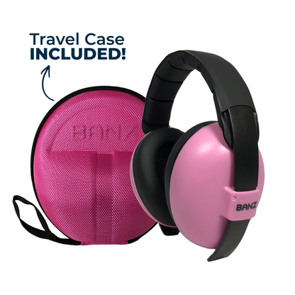 Baby BANZ earmuff ZeeCase in Green storage case for hearing protection
