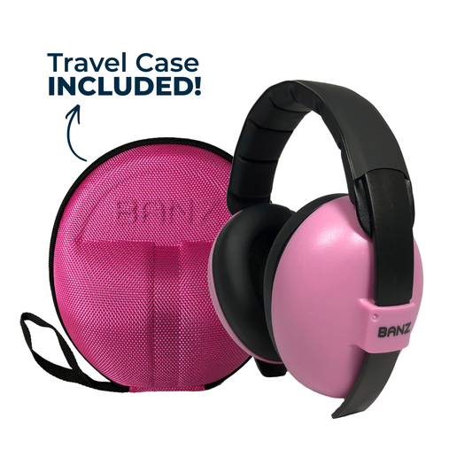 Baby BANZ earmuff ZeeCase in Green storage case for hearing protection