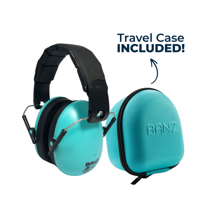 BANZ kids earmuff ZeeCase in Maroon storage case for hearing protection
