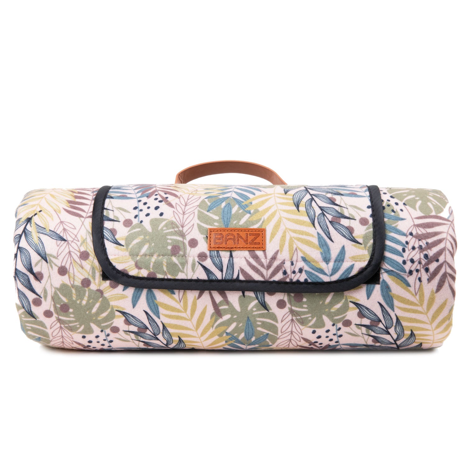 BANZ picnic and drinkware gear in pink-monstera for family outings and travel