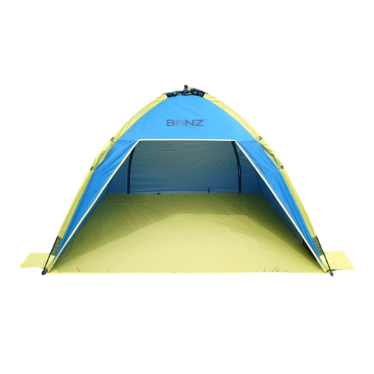 BANZ sun shelter gear in blue for beach shade and family outings