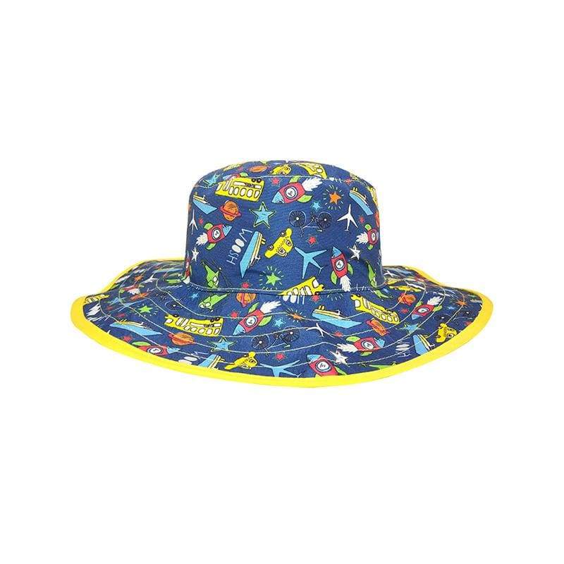 BANZ kids UPF 50+ sun hat in Blue Fin Frenzy for outdoor sun protection