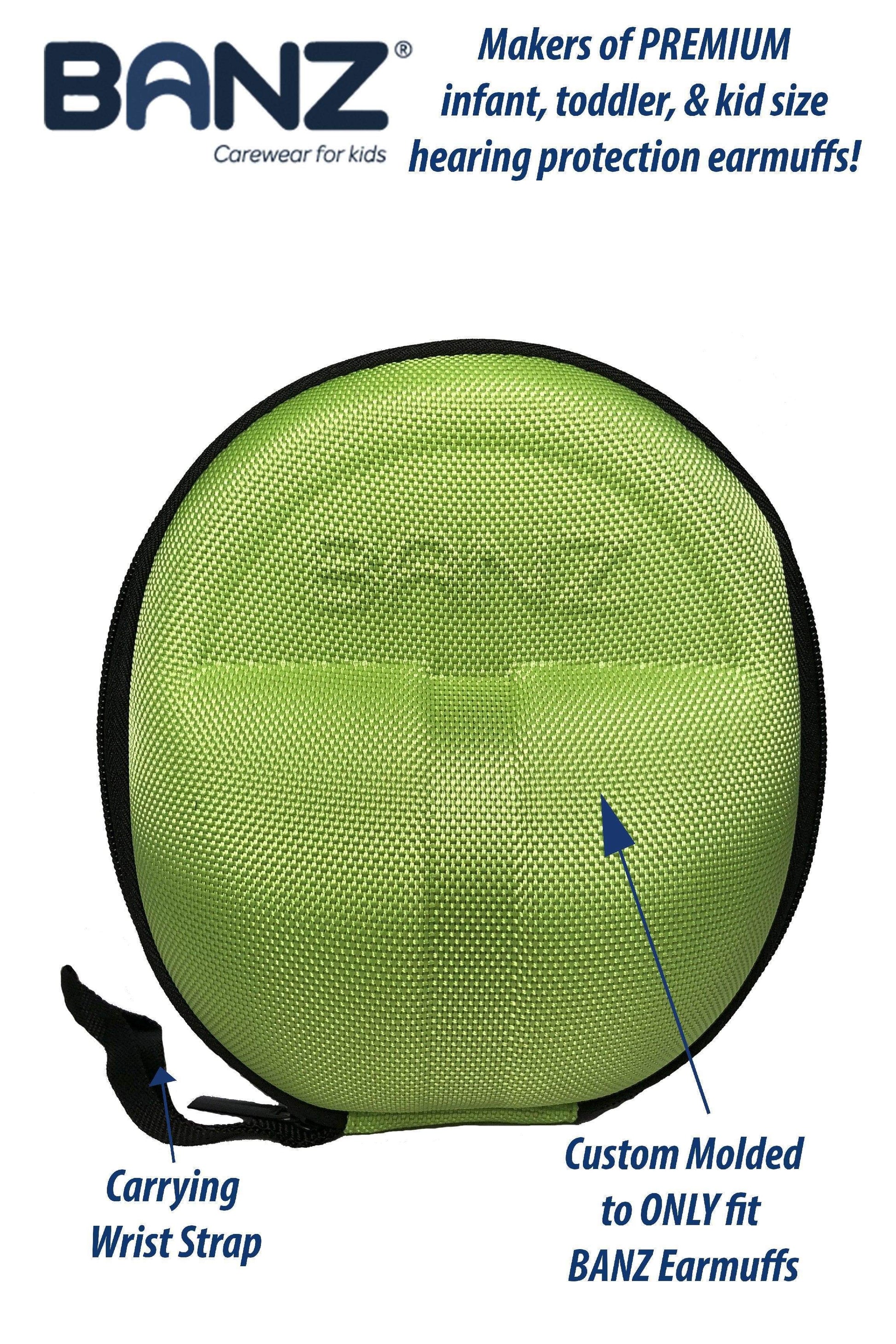 Baby BANZ earmuff ZeeCase in black storage case for hearing protection