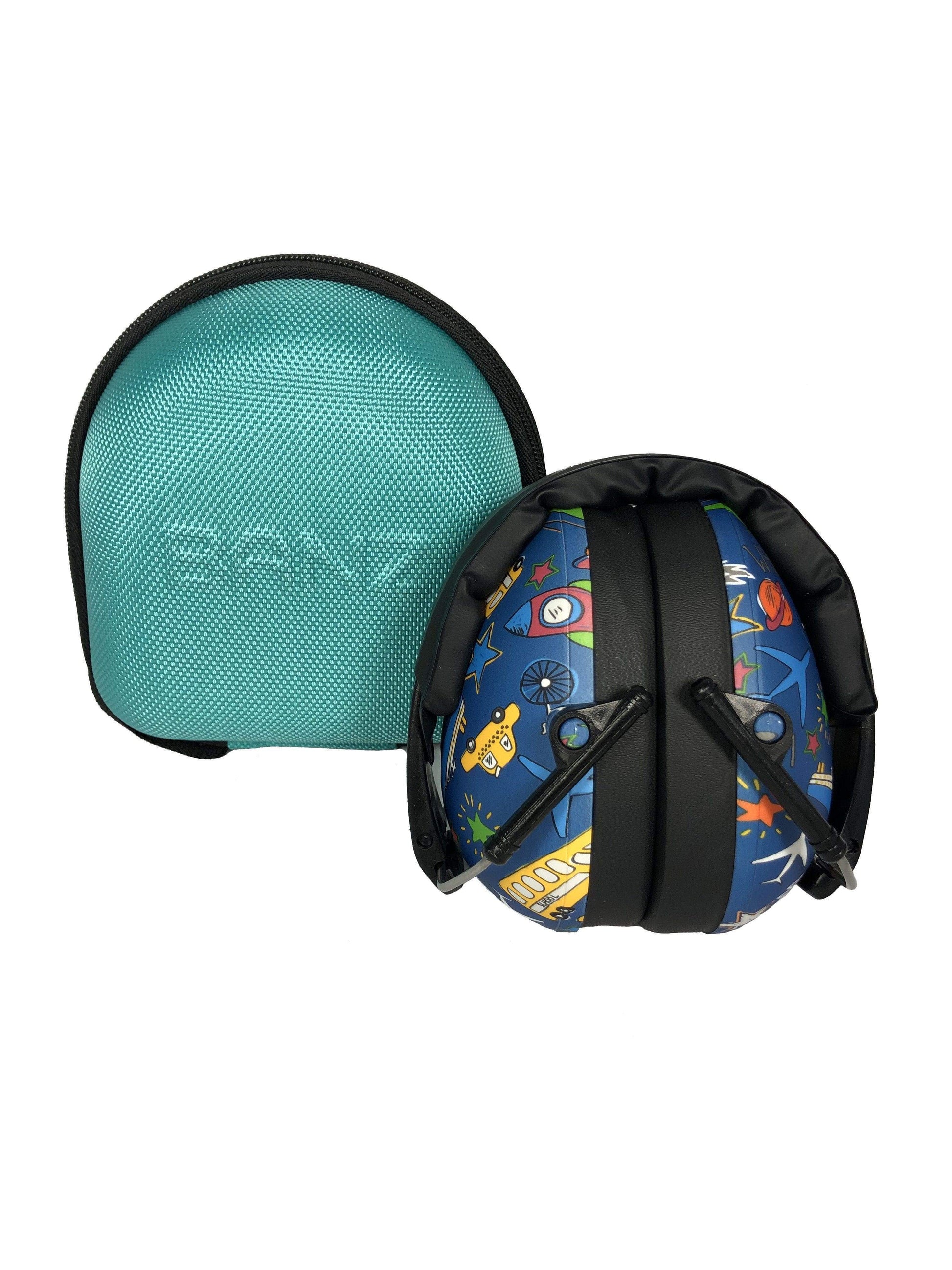 BANZ kids earmuff ZeeCase in navy storage case for hearing protection