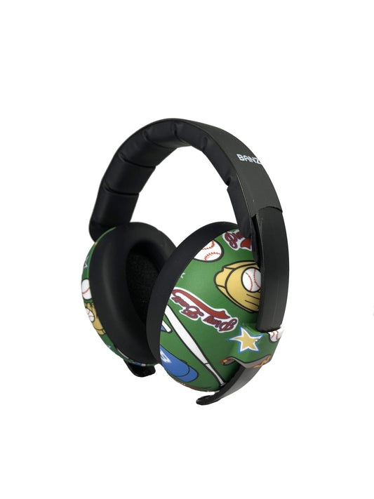 Baby BANZ sensory earmuffs in Rainbow Prism with NRR 26 dB passive hearing protection