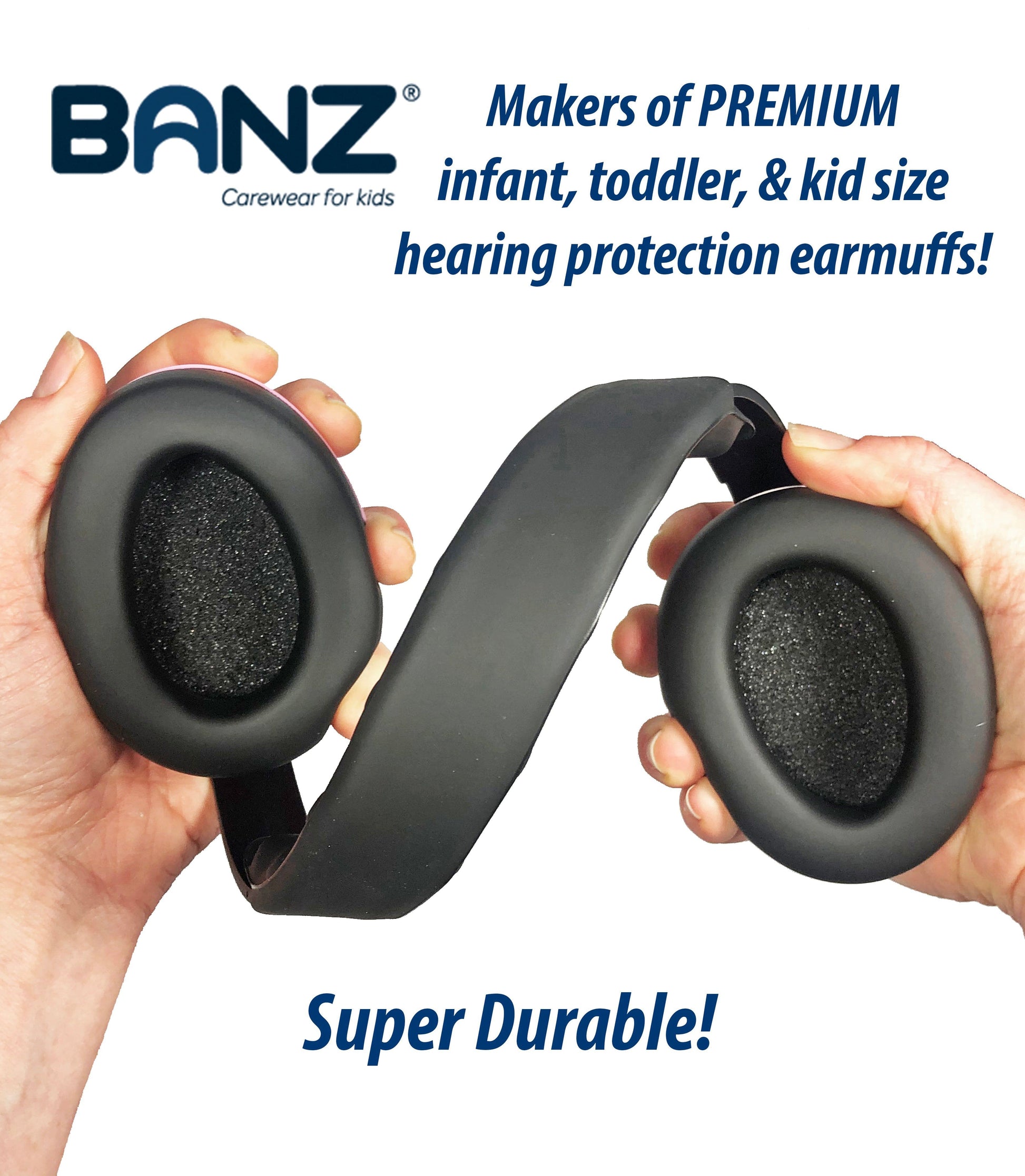 Baby BANZ sensory earmuffs in Gray with NRR 26 dB passive hearing protection