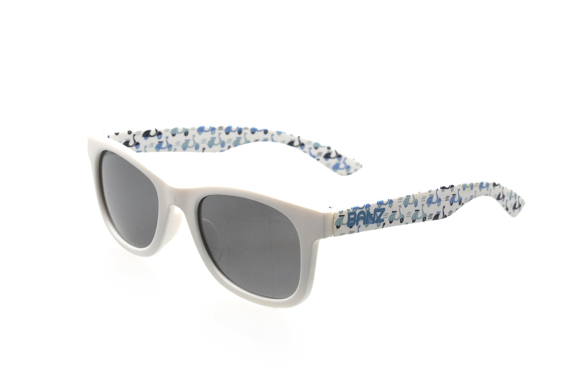 Baby BANZ wrap around sunglasses in Green Confetti with UV protection