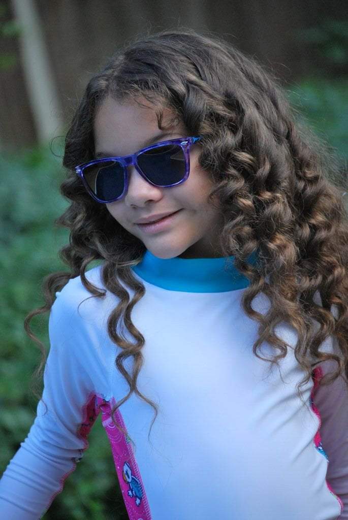 BANZ kids wrap around sunglasses in Petal Pink with UV protection