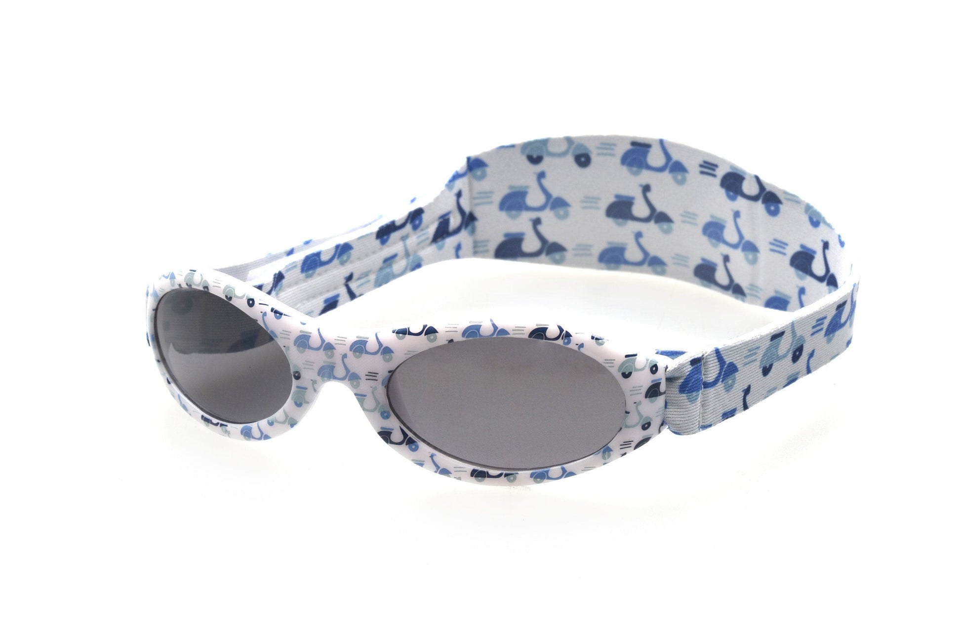 Baby BANZ wrap around sunglasses in Blue Butterfly with UV protection